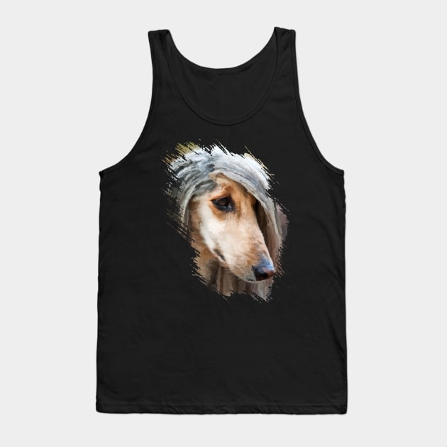 Afghan Hound Portrait Tank Top by Nartissima